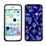 Wholesale iPhone 5C Gummy Design Case (Purple I LOVE U)